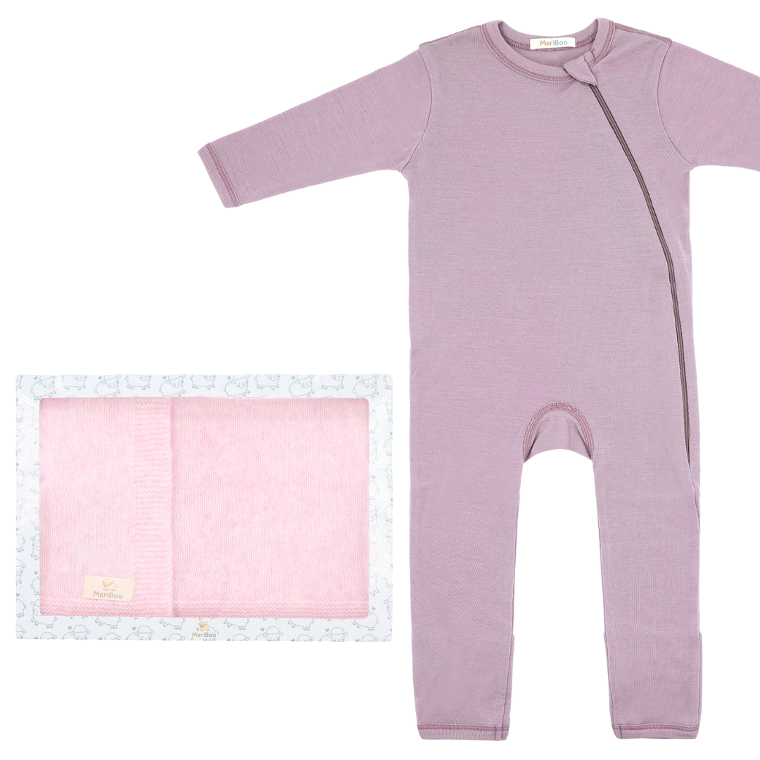 MeriBoo súprava - overal + deka z certifikovanej merino vlny „Sweet Dreams“