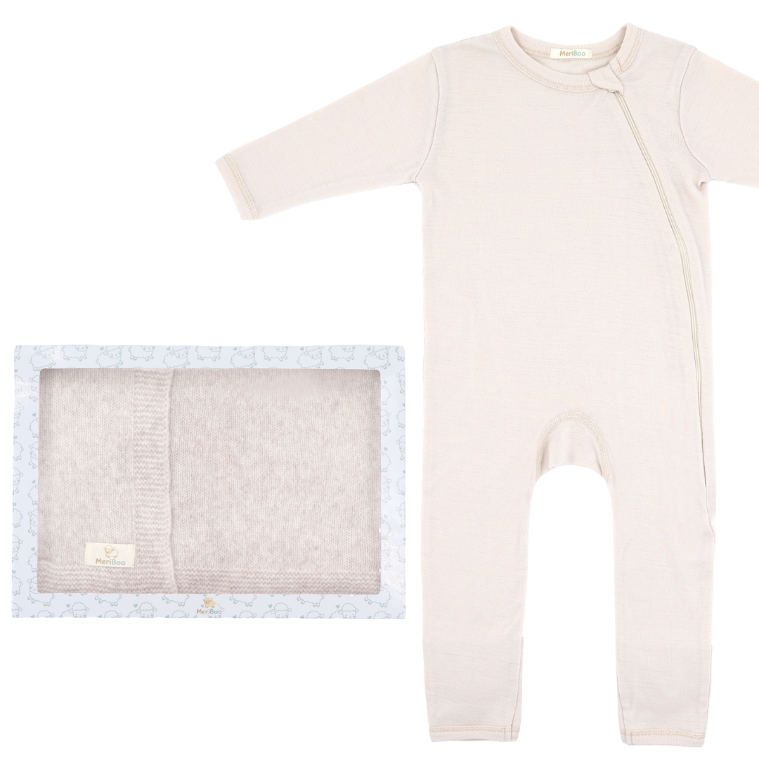 MeriBoo súprava - overal + deka z certifikovanej merino vlny „Sweet Dreams“