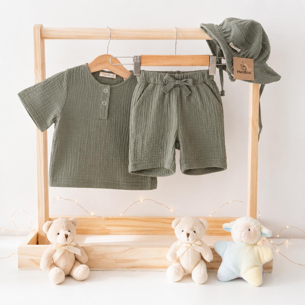 MeriBoo - 100% Organic Muslin Basic Set "Mini Essentials Summer"