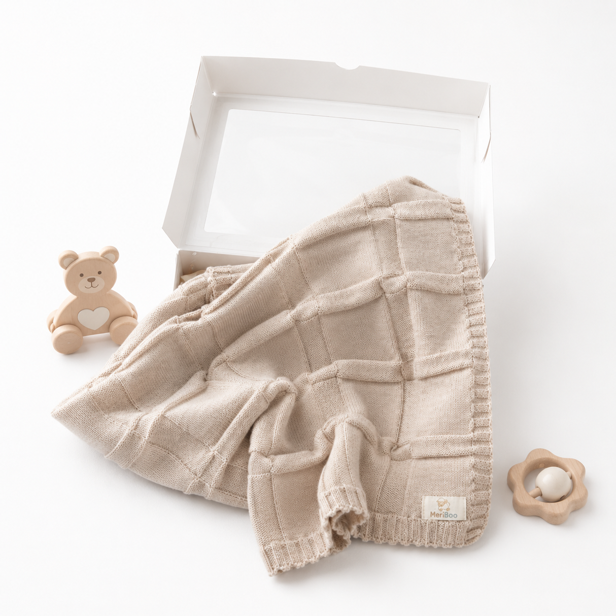 MeriBoo set - romper + blanket made of 100% certified merino wool "Sweet Dreams"