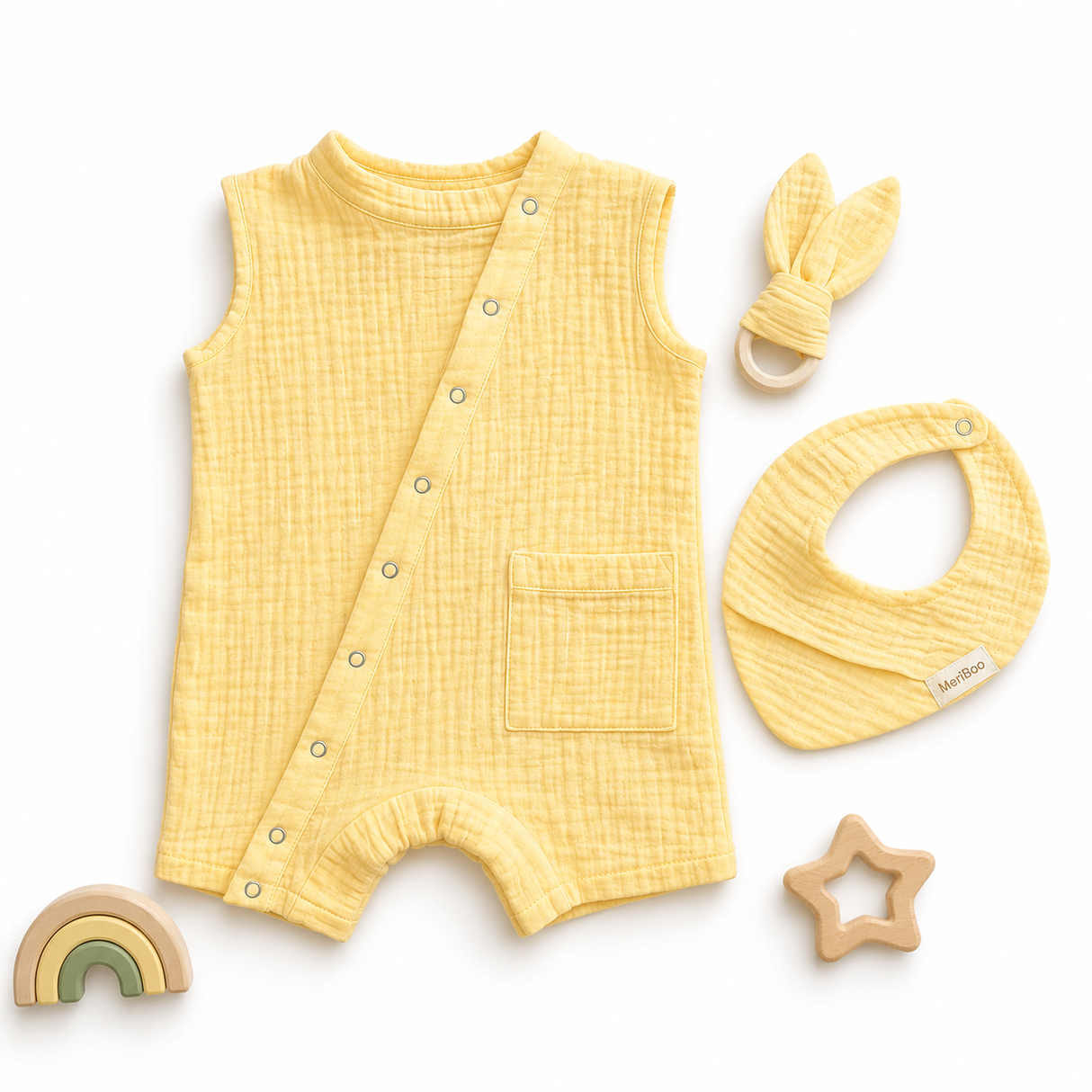 Set "Little Explorer" din 100% muselină organică