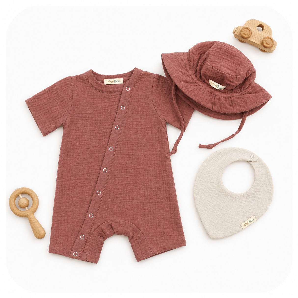 "Play All Day" Set in 100% Organic Muslin