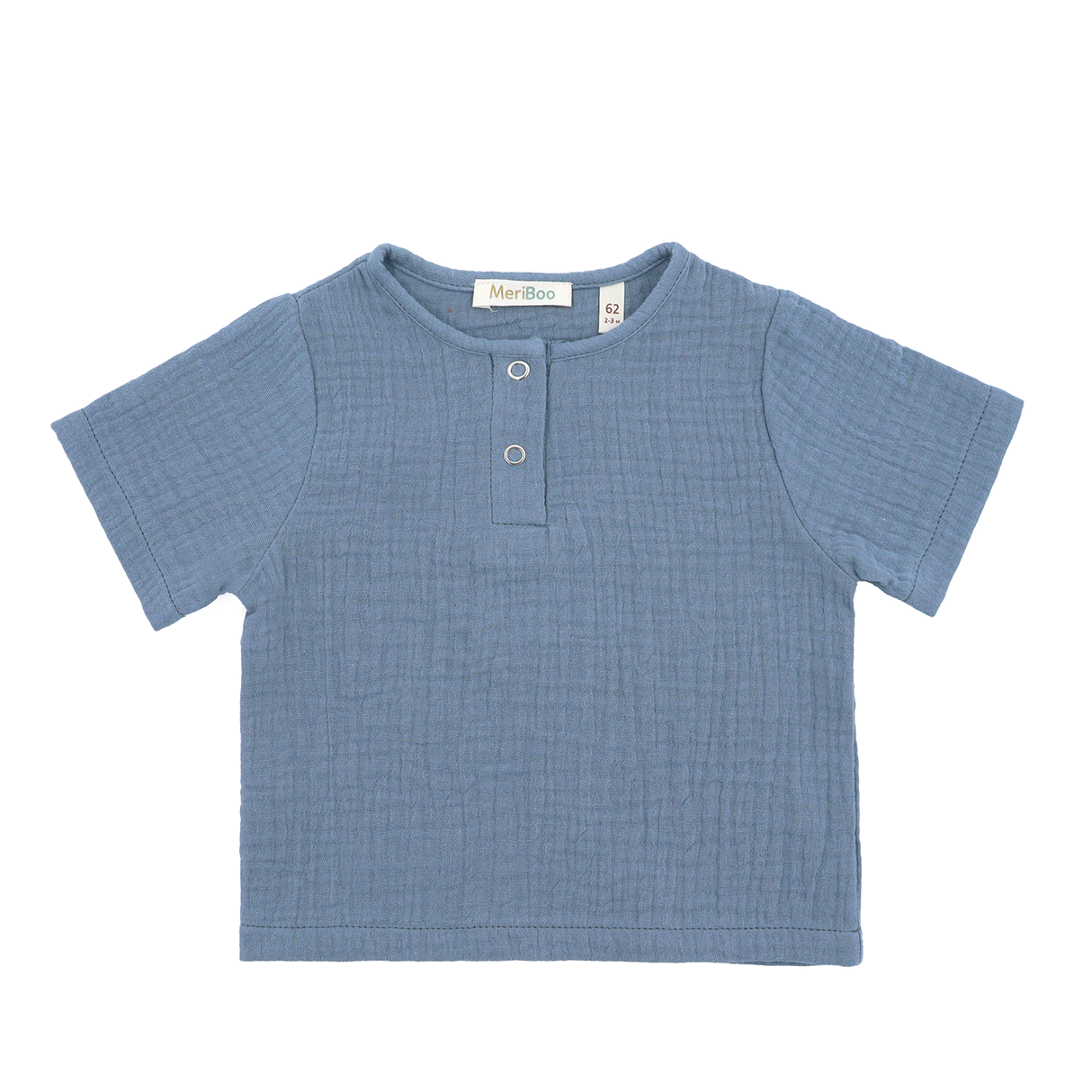 "Soft Breeze" Shirt with short sleeves, made from 100% organic muslin