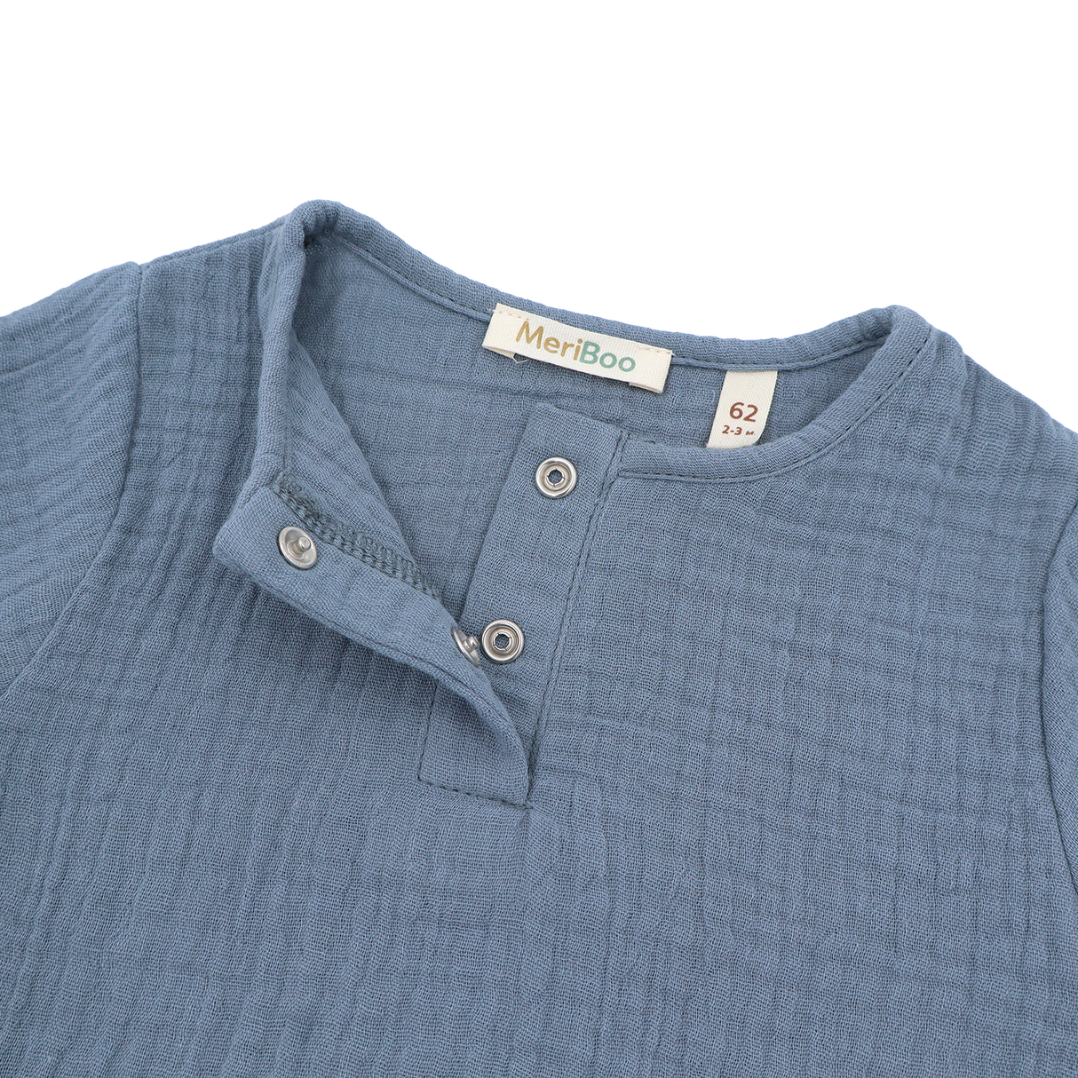 "Soft Breeze" Shirt with short sleeves, made from 100% organic muslin