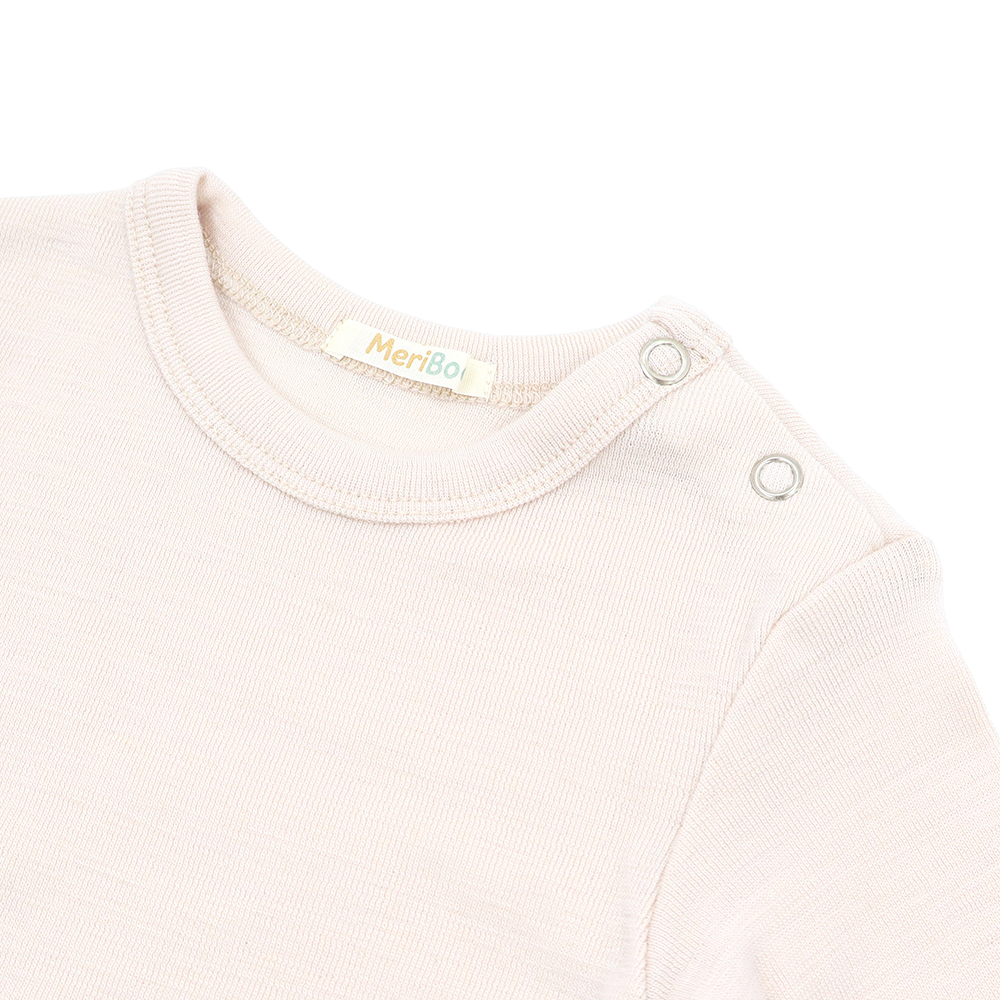 Long-sleeved bodysuit made from 100% certified fine merino wool