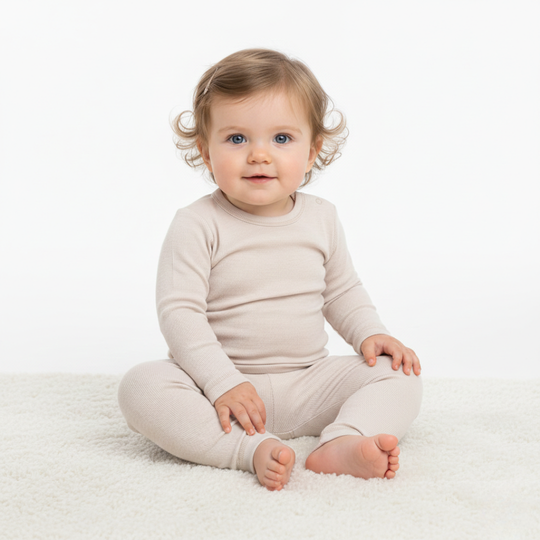 Set of 3 long-sleeved tops made of 100% certified fine merino wool