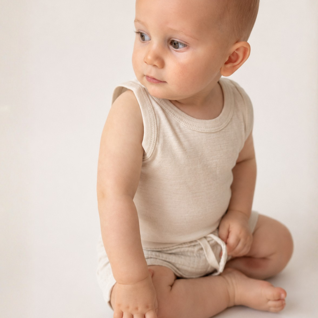 Kids' tank top made of 100% organic fine merino