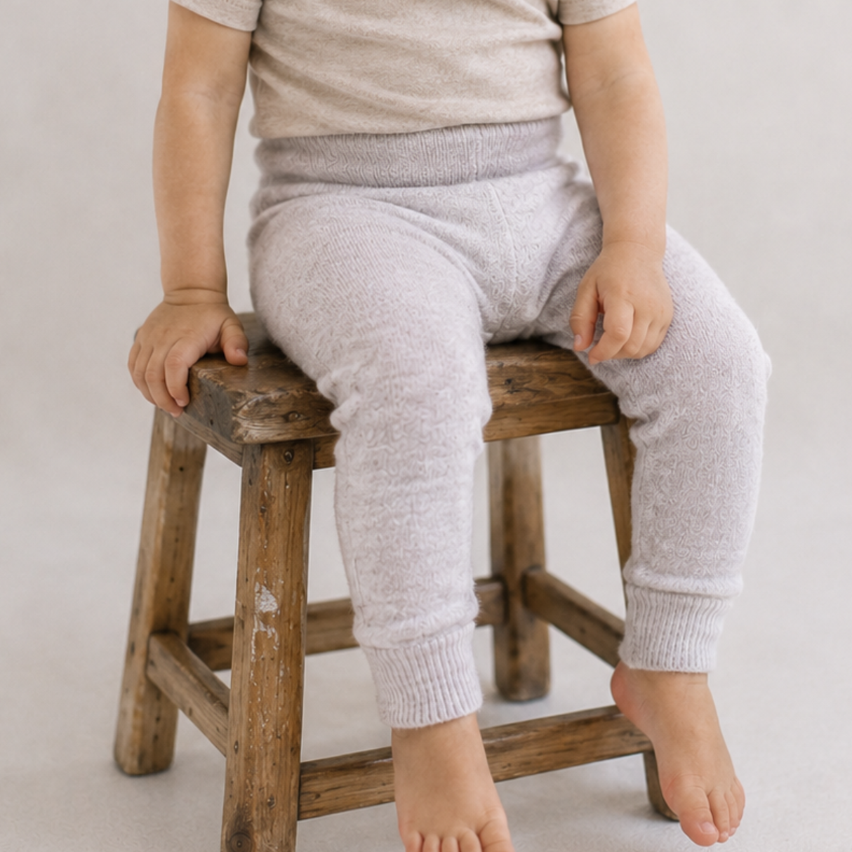 Pantaloni tricotați din lână merinos 100% organică