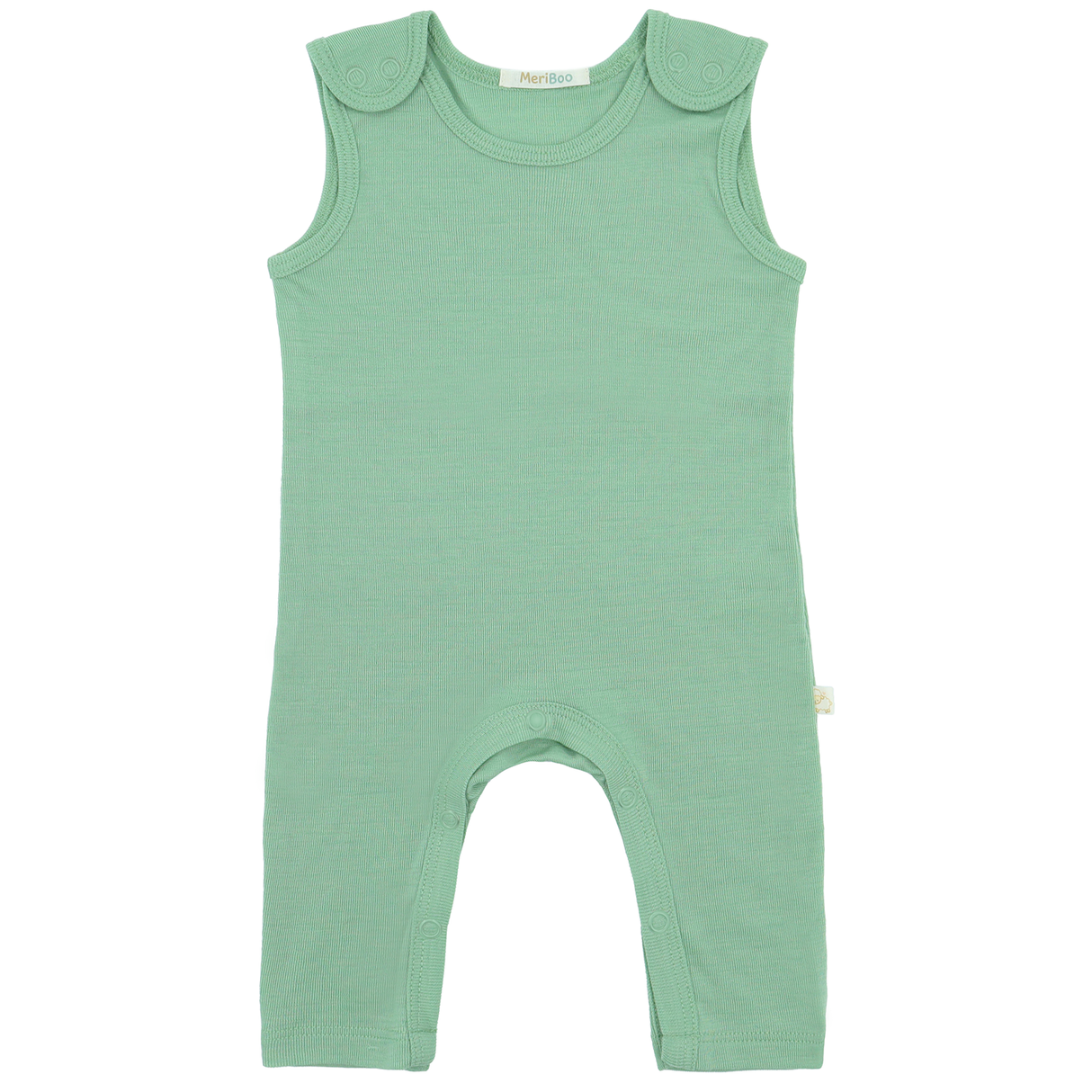Salopetă (romper) din 100% lână merino fină organică, cu nasturi pe umeri
