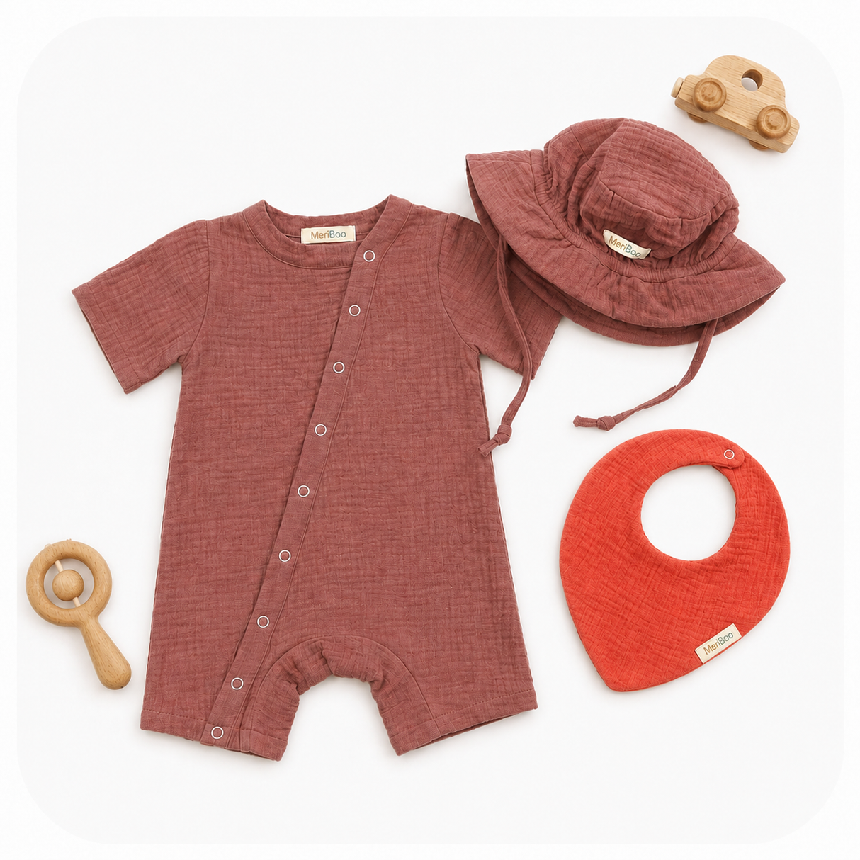 "Play All Day" Set in 100% Organic Muslin