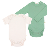 Set body cu mânecă lungă + body cu mânecă scurtă din 100% lână merino fină certificată