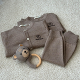 Cardigan tricotat din lână merinos 100% organică