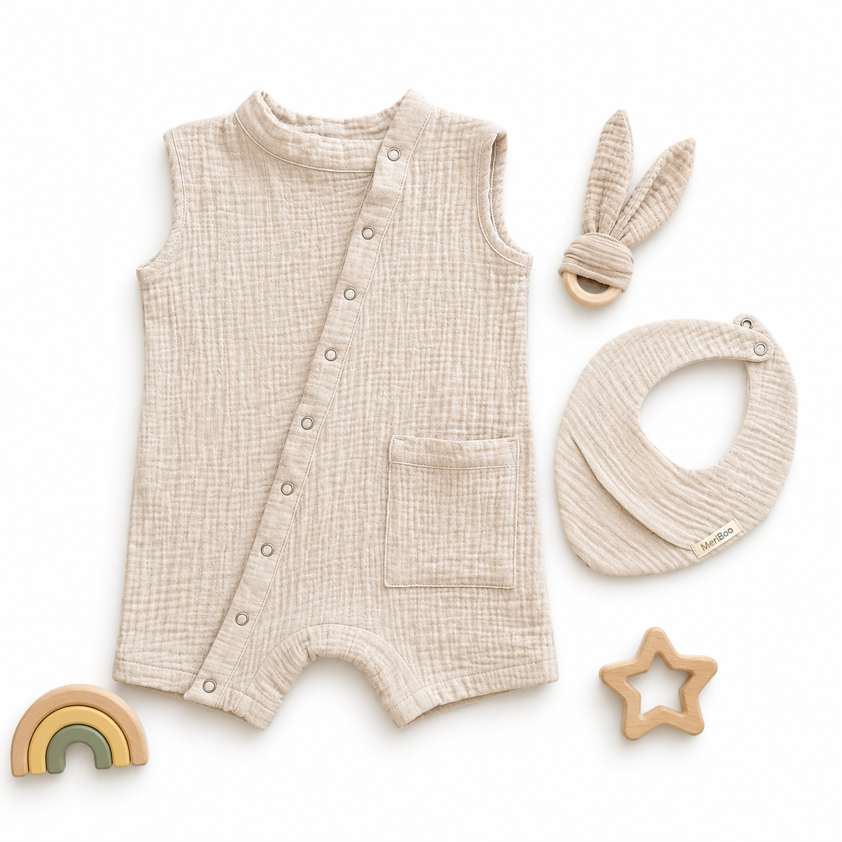 Set "Little Explorer" din 100% muselină organică