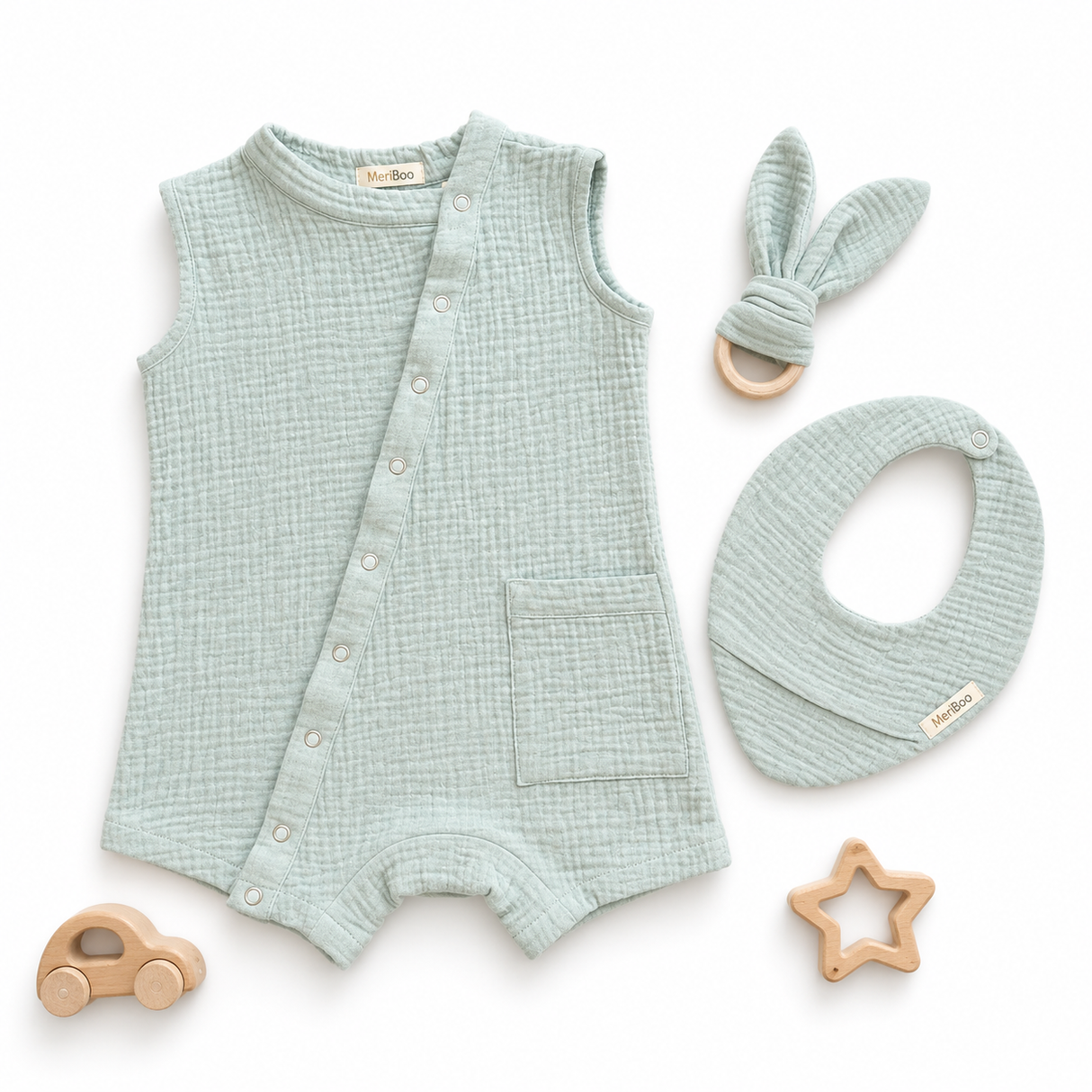 Set "Little Explorer" din 100% muselină organică