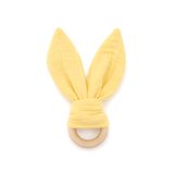 Baby teether with ears made of 100% organic muslin