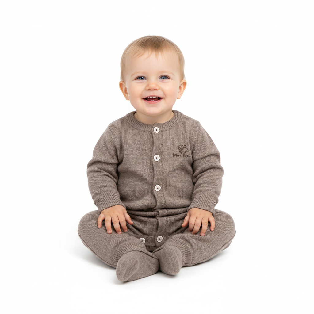 Pletený overal (romper) z 100% organickej merino vlny