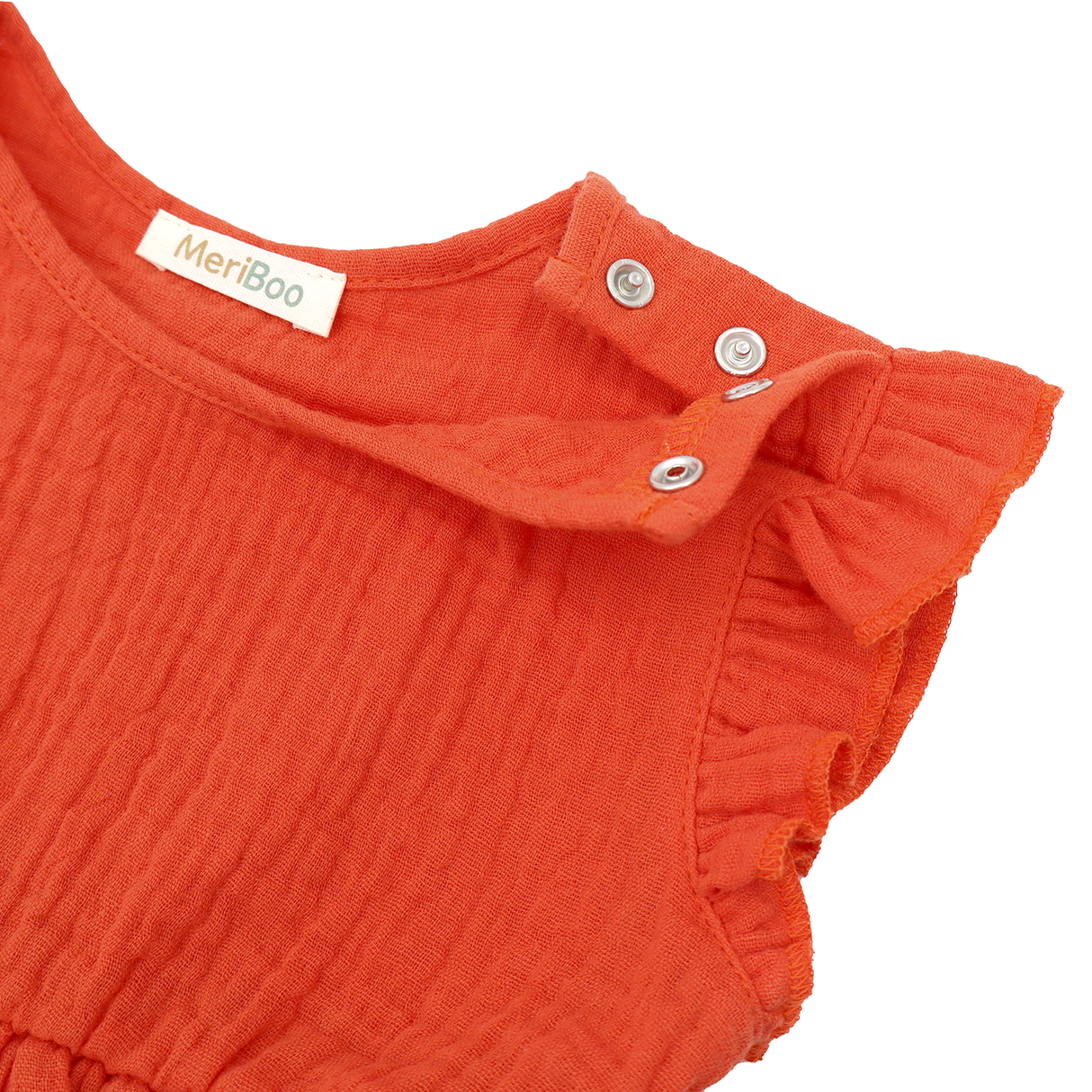 Rochie „Soft Breeze” din 100% muselină organică cu nasturi pentru îmbrăcare ușoară