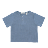 "Soft Breeze" Shirt with short sleeves, made from 100% organic muslin
