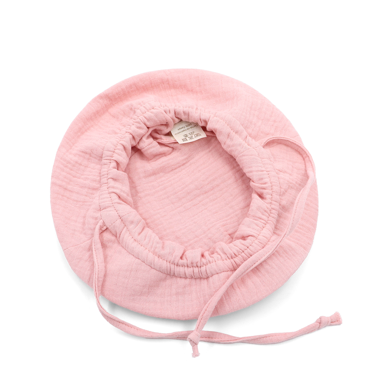 "Soft Breeze" hat made of 100% organic muslin with an extended back to protect the neck