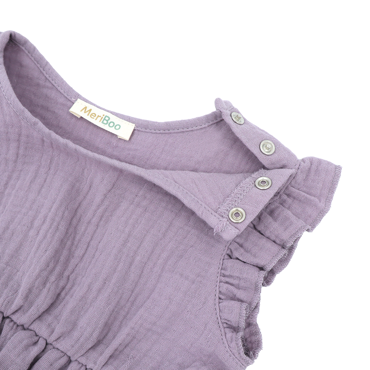 Rochie „Soft Breeze” din 100% muselină organică cu nasturi pentru îmbrăcare ușoară