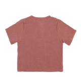 "Soft Breeze" Shirt with short sleeves, made from 100% organic muslin