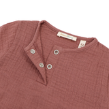 "Soft Breeze" Shirt with short sleeves, made from 100% organic muslin
