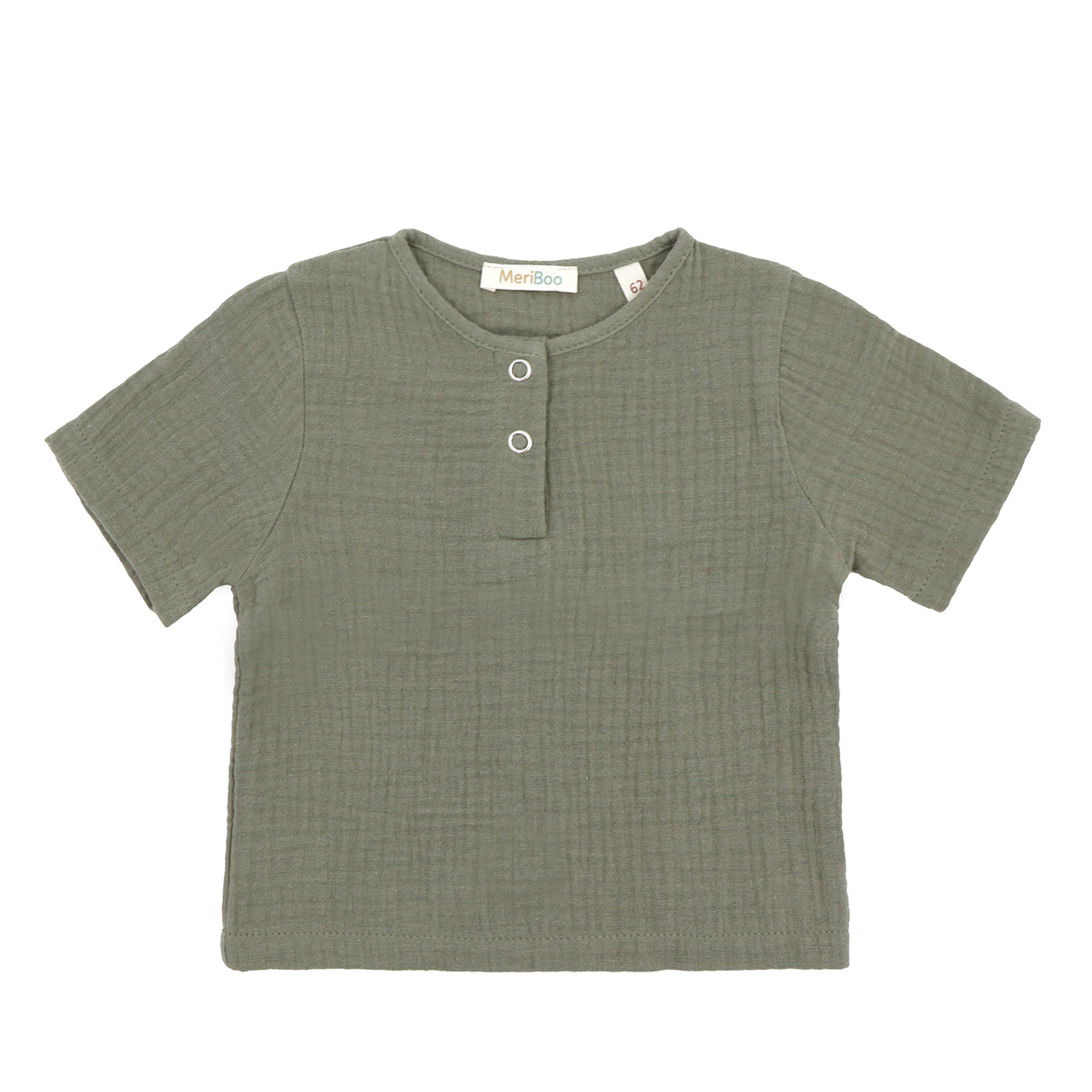 "Soft Breeze" Shirt with short sleeves, made from 100% organic muslin