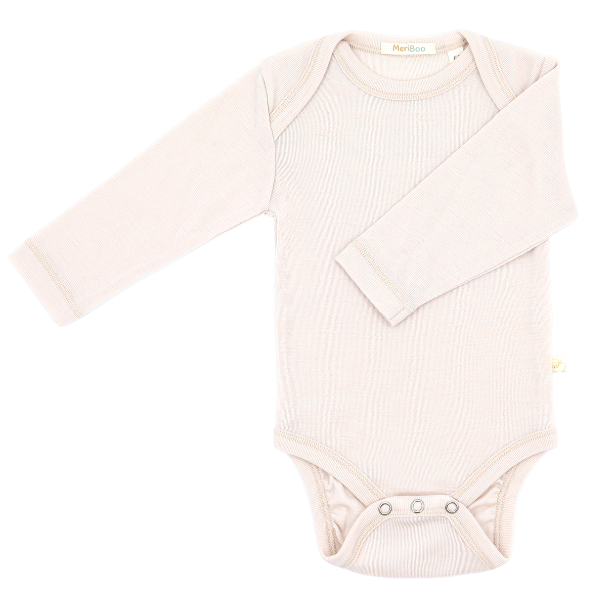 Set de 3 body-uri cu mânecă lungă și decolteu rotund din 100% lână merino fină certificată