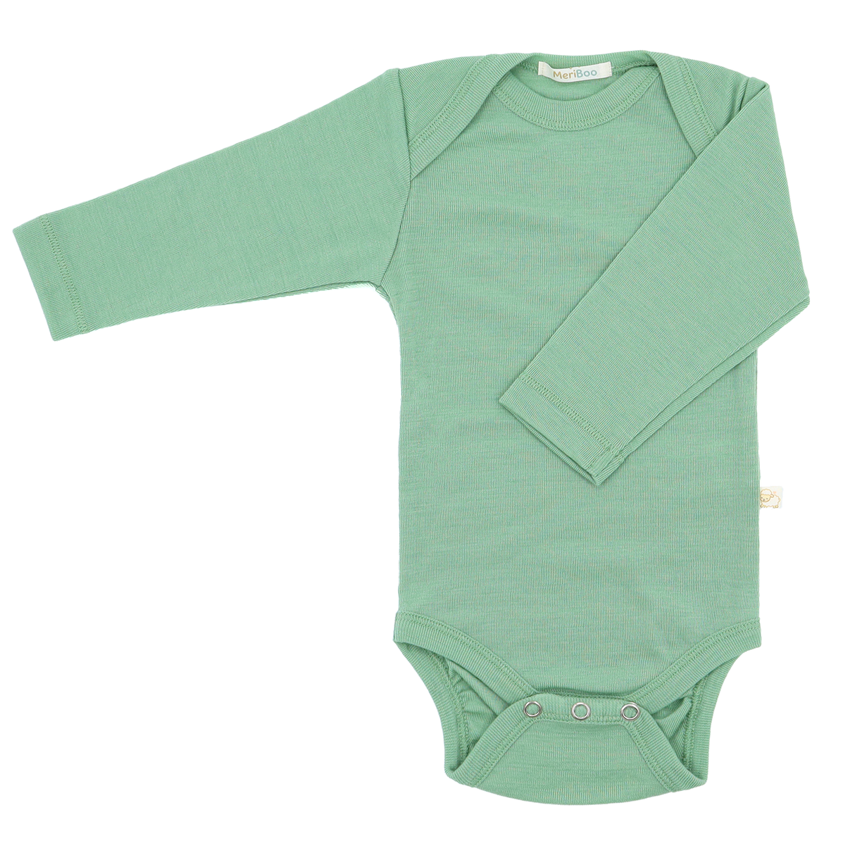 Set de 3 body-uri cu mânecă lungă și decolteu rotund din 100% lână merino fină certificată