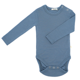 Long-sleeved bodysuit made from 100% certified fine merino wool