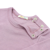 Set of 3 long-sleeved bodysuits with button-up neckline made from 100% certified fine merino wool