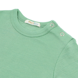 Set of 3 long-sleeved bodysuits with button-up neckline made from 100% certified fine merino wool