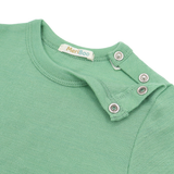 Set of 3 long-sleeved bodysuits with button-up neckline made from 100% certified fine merino wool