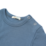 Long-sleeved bodysuit made from 100% certified fine merino wool