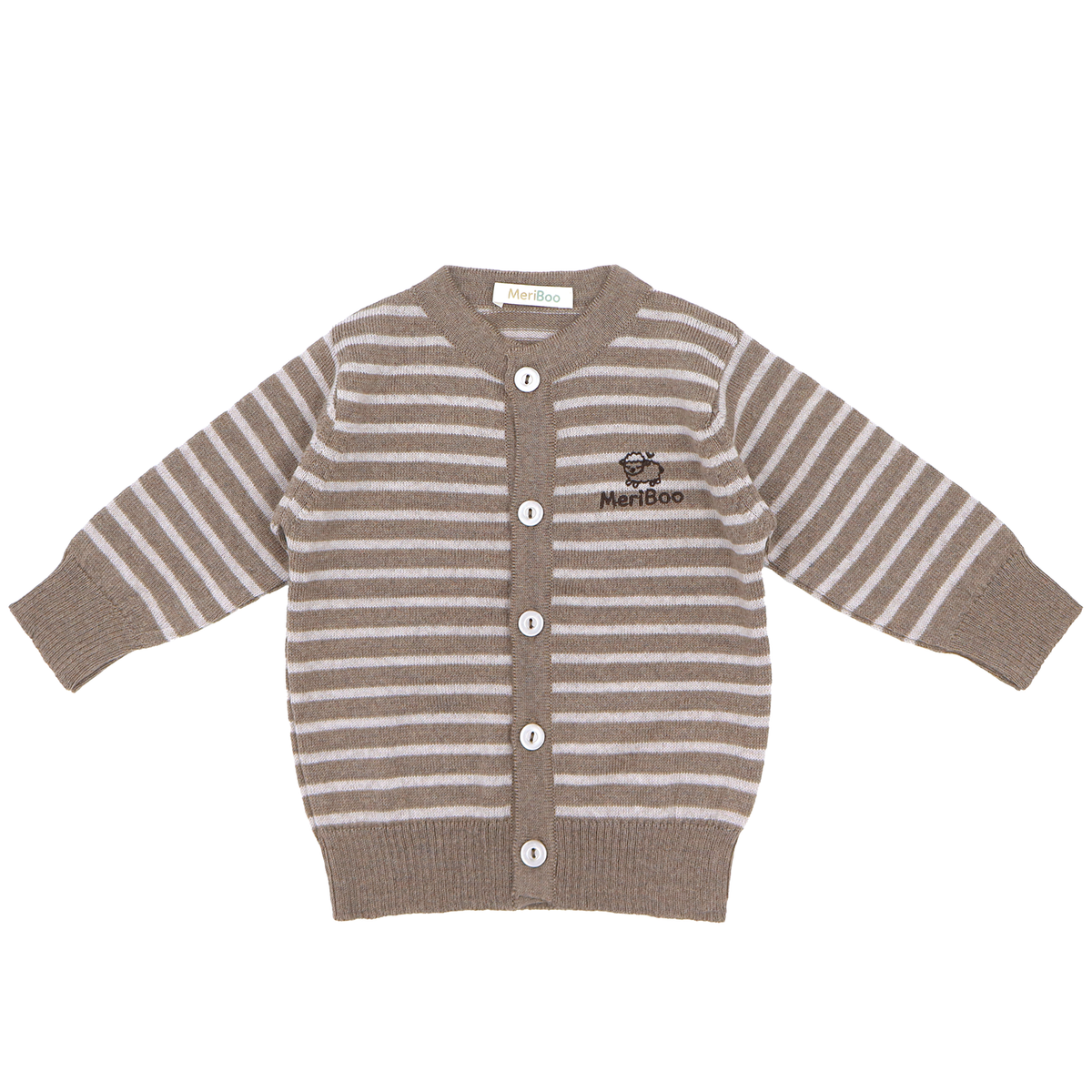 Knitted cardigan made of 100% organic merino wool