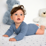 Set de 3 body-uri cu mânecă lungă și decolteu rotund din 100% lână merino fină certificată