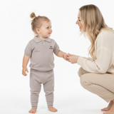Bluză tricotată pentru copii cu guler din 100% lână merino organică