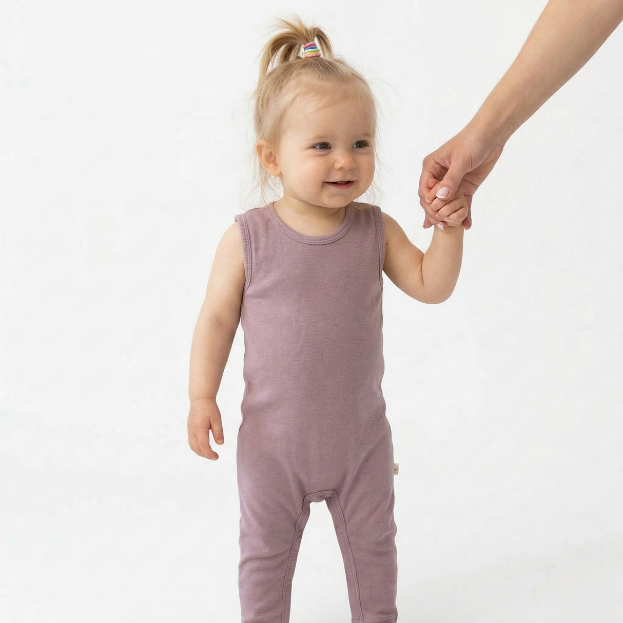 Salopetă (romper) din 100% lână merino fină organică, cu nasturi pe umeri