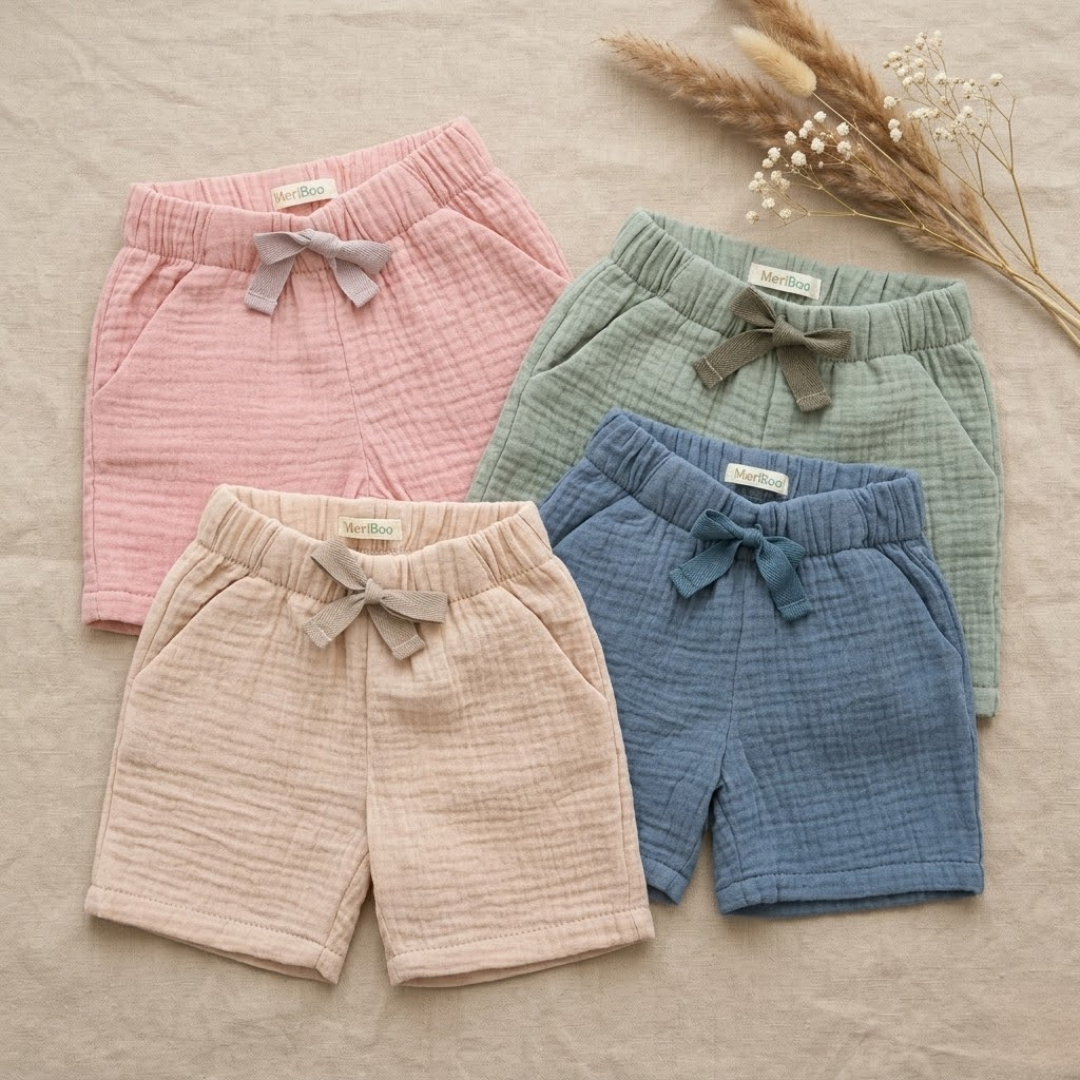 "Soft Breeze" shorts made from 100% organic muslin