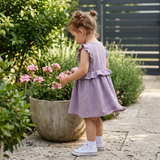 Rochie „Soft Breeze” din 100% muselină organică cu nasturi pentru îmbrăcare ușoară