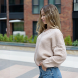Women's soft sweater made of organic merino wool