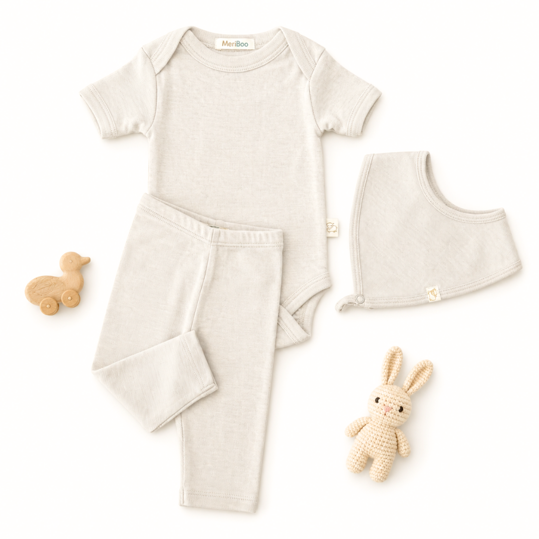 MeriBoo - osnovni komplet iz 100% certificirane fine merino volne "Mini Essentials Spring"
