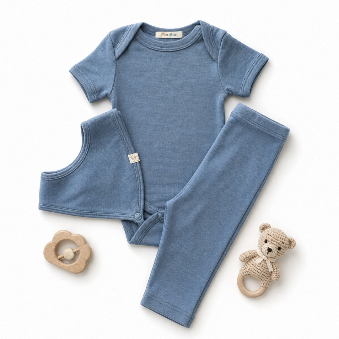 MeriBoo - osnovni komplet iz 100% certificirane fine merino volne "Mini Essentials Spring"