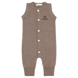 Sleeveless knitted romper made from 100% organic merino wool