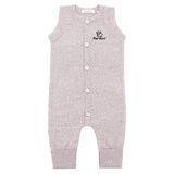 Sleeveless knitted romper made from 100% organic merino wool