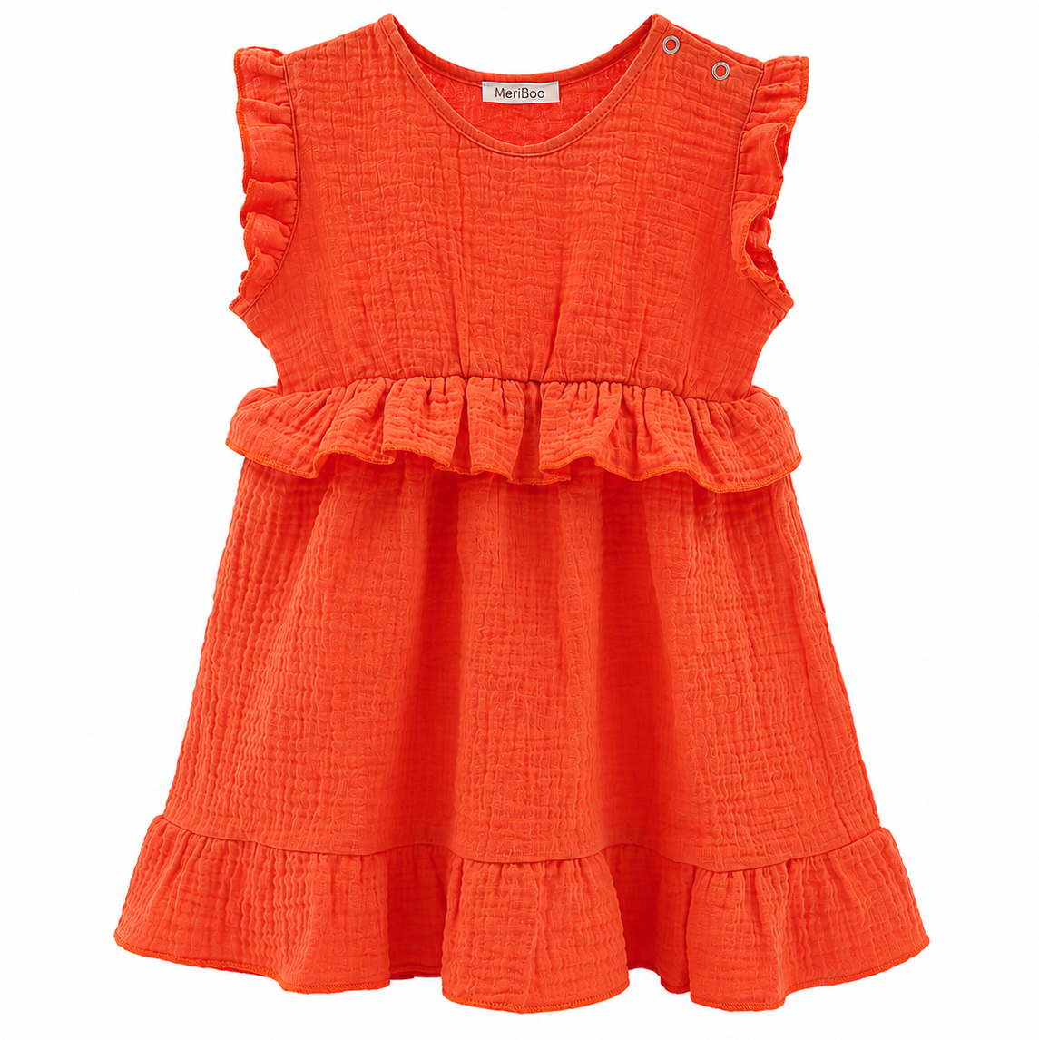 Rochie „Soft Breeze” din 100% muselină organică cu nasturi pentru îmbrăcare ușoară