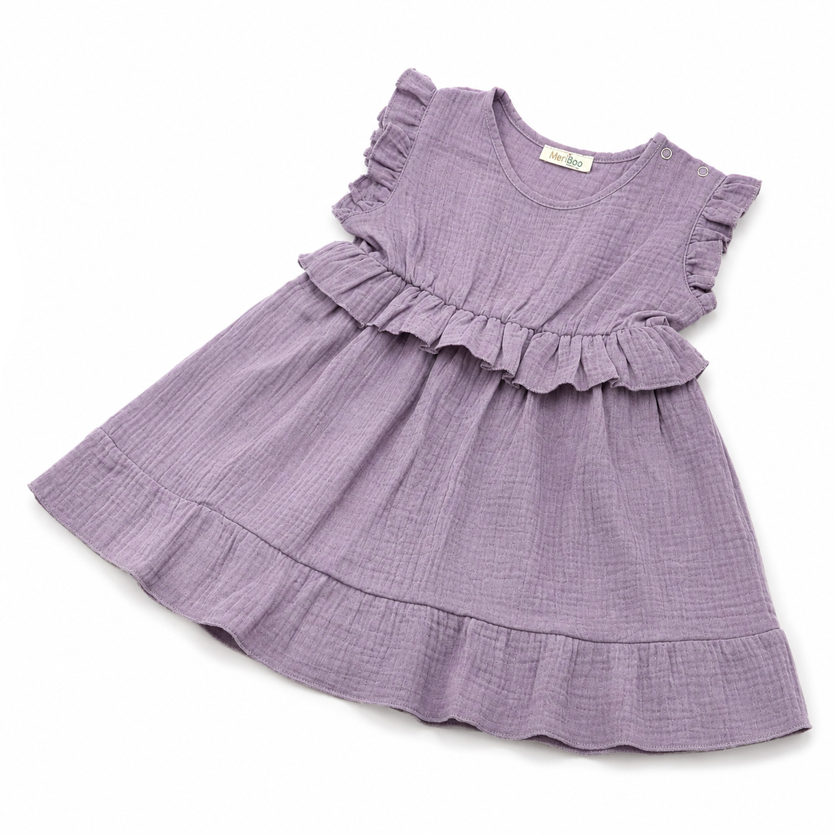 Rochie „Soft Breeze” din 100% muselină organică cu nasturi pentru îmbrăcare ușoară
