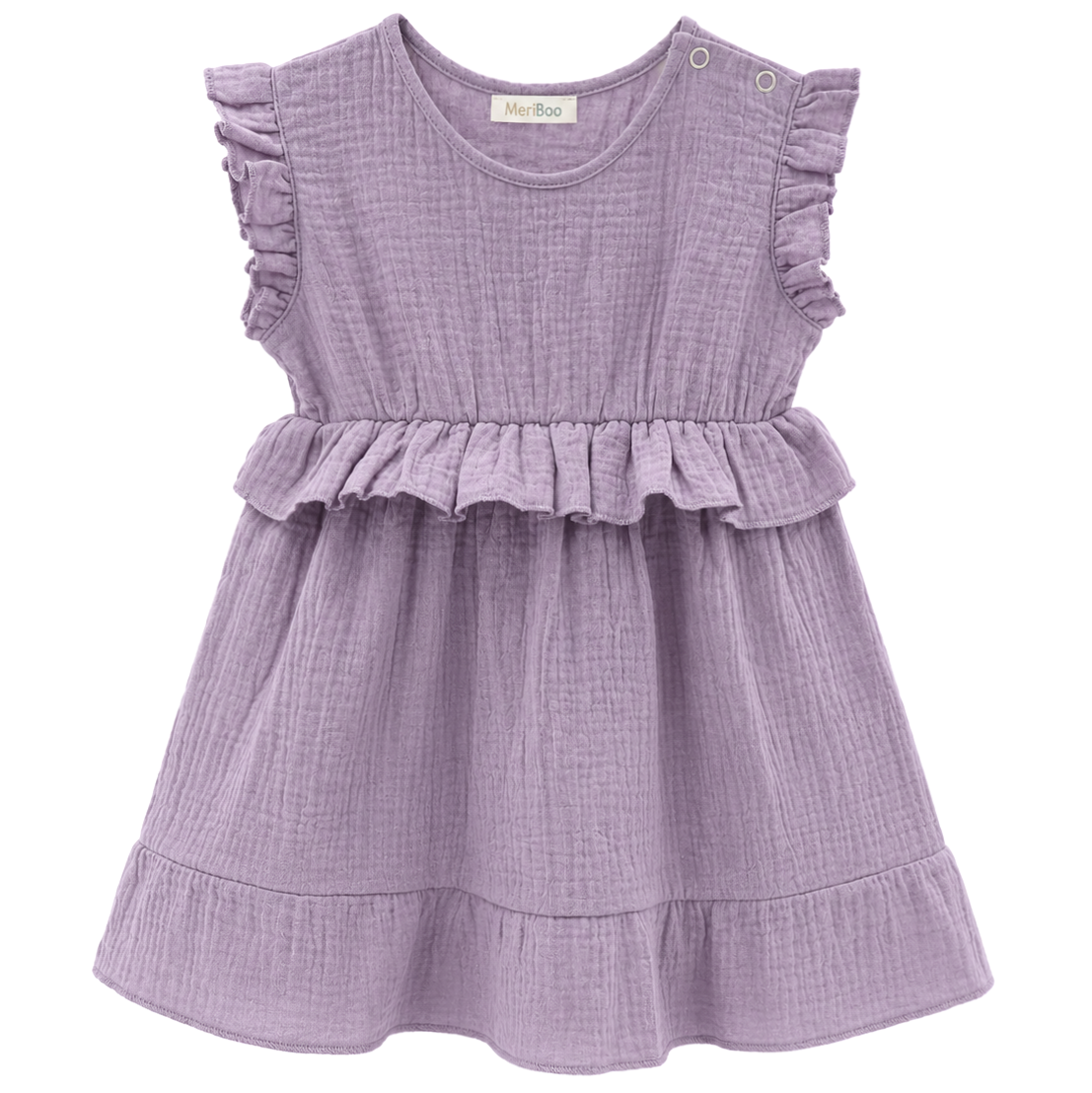 Rochie „Soft Breeze” din 100% muselină organică cu nasturi pentru îmbrăcare ușoară