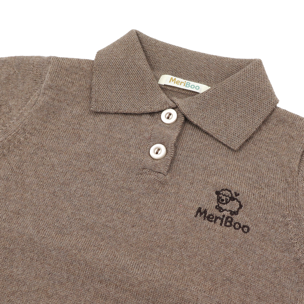 Bluză tricotată pentru bărbați cu guler din 100% lână merino organică