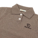 Bluză tricotată pentru bărbați cu guler din 100% lână merino organică